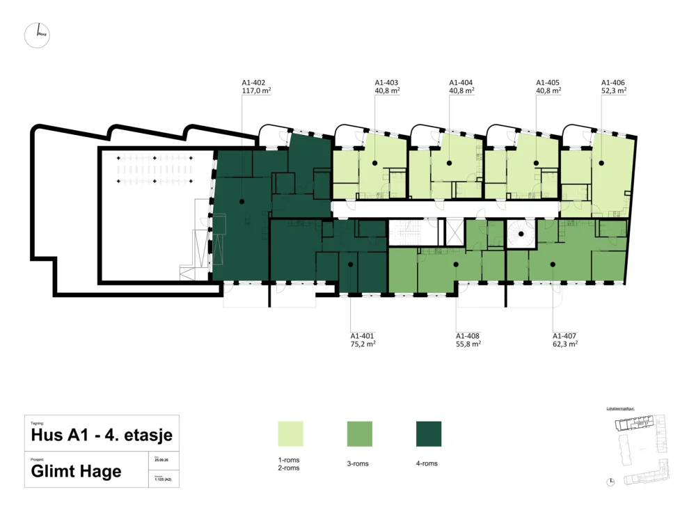 Etasjeplan Hus A1 - 4. Etg
